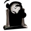 [T307] 8.25" Black/Silver Piano Finish Clock Thumbnail