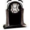 [T307] 8.25" Black/Silver Piano Finish Clock Thumbnail