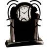[T307] 8.25" Black/Silver Piano Finish Clock Thumbnail