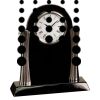 [T307] 8.25" Black/Silver Piano Finish Clock Thumbnail