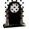 [T307] 8.25" Black/Silver Piano Finish Clock Thumbnail