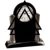 [T307] 8.25" Black/Silver Piano Finish Clock Thumbnail