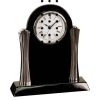 [T307] 8.25" Black/Silver Piano Finish Clock Thumbnail