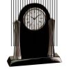 [T307] 8.25" Black/Silver Piano Finish Clock Thumbnail