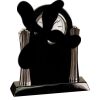 [T307] 8.25" Black/Silver Piano Finish Clock Thumbnail