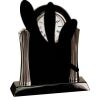 [T307] 8.25" Black/Silver Piano Finish Clock Thumbnail