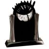 [T307] 8.25" Black/Silver Piano Finish Clock Thumbnail