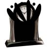 [T307] 8.25" Black/Silver Piano Finish Clock Thumbnail