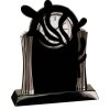 [T307] 8.25" Black/Silver Piano Finish Clock Thumbnail