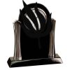 [T307] 8.25" Black/Silver Piano Finish Clock Thumbnail