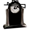 [T307] 8.25" Black/Silver Piano Finish Clock Thumbnail