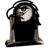 [T307] 8.25" Black/Silver Piano Finish Clock Thumbnail