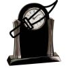 [T307] 8.25" Black/Silver Piano Finish Clock Thumbnail