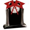 [T307] 8.25" Black/Silver Piano Finish Clock Thumbnail