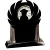 [T307] 8.25" Black/Silver Piano Finish Clock Thumbnail