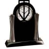 [T307] 8.25" Black/Silver Piano Finish Clock Thumbnail