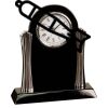 [T307] 8.25" Black/Silver Piano Finish Clock Thumbnail