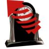 [T307] 8.25" Black/Silver Piano Finish Clock Thumbnail
