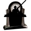 [T307] 8.25" Black/Silver Piano Finish Clock Thumbnail