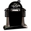 [T307] 8.25" Black/Silver Piano Finish Clock Thumbnail