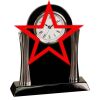 [T307] 8.25" Black/Silver Piano Finish Clock Thumbnail