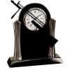 [T307] 8.25" Black/Silver Piano Finish Clock Thumbnail