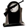 [T307] 8.25" Black/Silver Piano Finish Clock Thumbnail