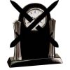 [T307] 8.25" Black/Silver Piano Finish Clock Thumbnail