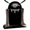 [T307] 8.25" Black/Silver Piano Finish Clock Thumbnail