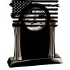 [T307] 8.25" Black/Silver Piano Finish Clock Thumbnail