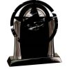 [T307] 8.25" Black/Silver Piano Finish Clock Thumbnail