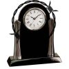 [T307] 8.25" Black/Silver Piano Finish Clock Thumbnail