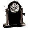 [T307] 8.25" Black/Silver Piano Finish Clock Thumbnail