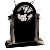 [T307] 8.25" Black/Silver Piano Finish Clock Thumbnail
