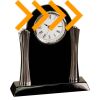 [T307] 8.25" Black/Silver Piano Finish Clock Thumbnail