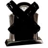 [T307] 8.25" Black/Silver Piano Finish Clock Thumbnail