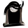 [T307] 8.25" Black/Silver Piano Finish Clock Thumbnail