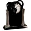 [T307] 8.25" Black/Silver Piano Finish Clock Thumbnail