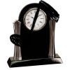 [T307] 8.25" Black/Silver Piano Finish Clock Thumbnail