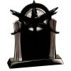 [T307] 8.25" Black/Silver Piano Finish Clock Thumbnail