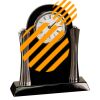 [T307] 8.25" Black/Silver Piano Finish Clock Thumbnail