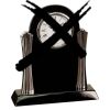 [T307] 8.25" Black/Silver Piano Finish Clock Thumbnail